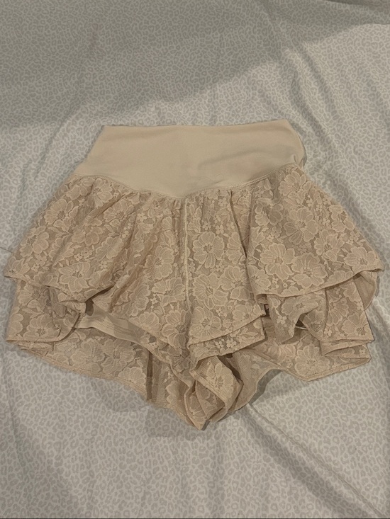 Offline Pants - Neutral Lace Tiered Skort with Ruffle Overlay